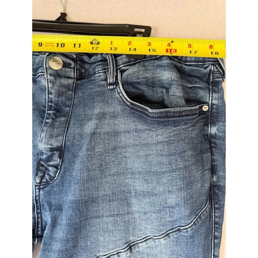 True Religion Rocco Moto Jeans Men 40 Blue Relaxed Skinny Stretch Biker Denim